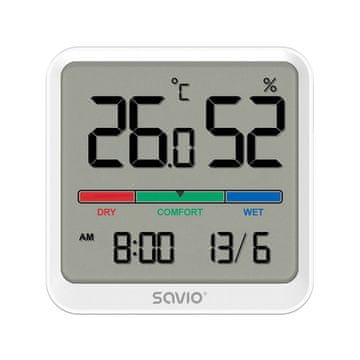 slomart Savio CT-01/W merilnik temperature in vlažnosti, LCD, bela
