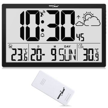 slomart GreenBlue GB218 LCD stenska ura s postajo za merjenje vremena