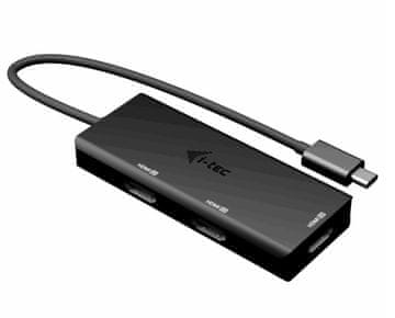 slomart i-tec USB-C Triple 4K HDMI Video Adapter, PD 100W