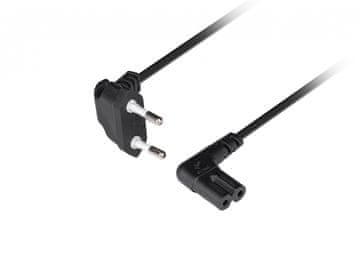 slomart Lanberg Napajalni kabel EURO CEE 7/16 - IEC C7 1.8m, kotni, črn