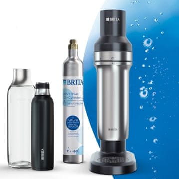 slomart Brita sodaTRIO izdelovalec sode, črn