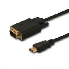 HDMI Savio CL-197 HDMI (M) na VGA (M) kabel 1,8m, črn