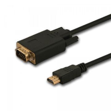 HDMI Savio CL-197 HDMI (M) na VGA (M) kabel 1,8m, črn