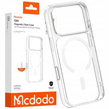 Mcdodo MAGNETNI PROZORNI OVITEK, OJAČAN ZA MAGSAFE IPHONE 17 PRO