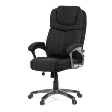 Autronic Pisarniški stol black fabric, gray plastic cross, hard floor casters (KA-C715 BK2)