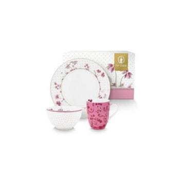 Pip Studio Zajtrkovalni set 3 kosi Jolie Pink