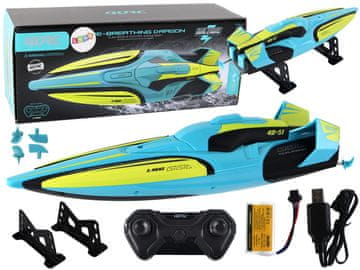 slomart RC čoln LEAN TOYS, rumeno-turkizen, 2.4G, 40 km/h, vodoodporen