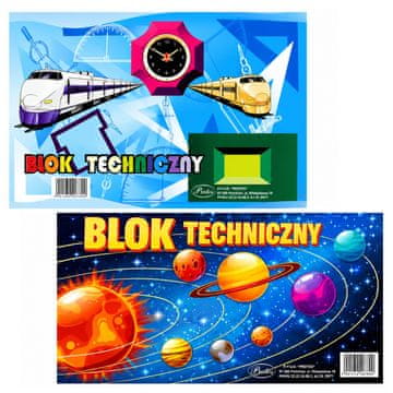 Blok Tehnični blok A3, bel, 10 listov, 160g