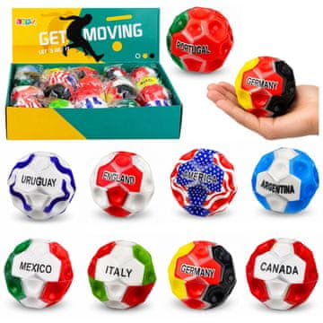 slomart Plišasta žogica LEAN TOYS, 7 cm, zastave držav, za odbijanje in proti stresu