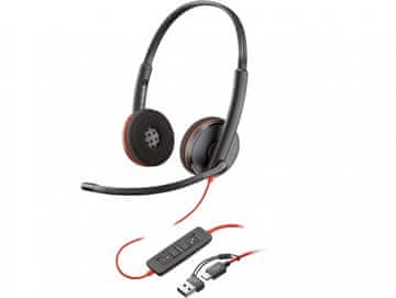 slomart Poly Blackwire 3220 USB-C slušalke s stereo zvokom in mikrofonom