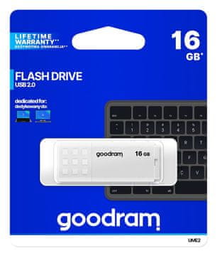 slomart Goodram UME2 USB ključek 16GB, USB 2.0, bel