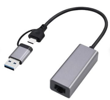 slomart Gembird A-USB3AC-LAN2G-01 USB omrežni adapter 2.5 Gb/s, črna/siva