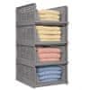 Stackable Folding Wardrobe Storage Boxes with Pull-Out Drawers ES-GRAY-4PCS / france