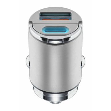 CellularLine Micron avto polnilec, 30 W, Quick Charge (CBRMINIUSB2PD30WD)