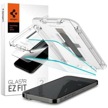 Spigen Kaljeno steklo za iPhone 14 Pro Spigen - 9H zaščita, polna prevleka, 2 kosa, 0,2 mm