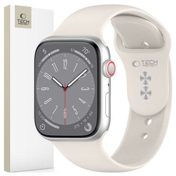 Tech-protect Silikonska zaščita za Apple Watch 6/7/8/9/10/SE (40/41/42 mm) z zaščitno folijo Starlight