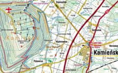Compass Dežela Sieradz 1:75.000. Poddębice, Zgierz, Zduńska Wola, Pabianice, Bełchatów, Radomsko, Wieluń, Łódź, Warta. Turistična karta. Kompas