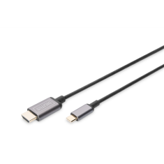 Digitus Digitus video adapter kabel | 19-pinski HDMI tip A | moški | 24-pinski USB-C | moški | črne barve | 1,8 m