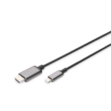 Digitus Digitus video adapter kabel | 19-pinski HDMI tip A | moški | 24-pinski USB-C | moški | črne barve | 1,8 m