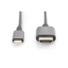Digitus Digitus video adapter kabel | 19-pinski HDMI tip A | moški | 24-pinski USB-C | moški | črne barve | 1,8 m