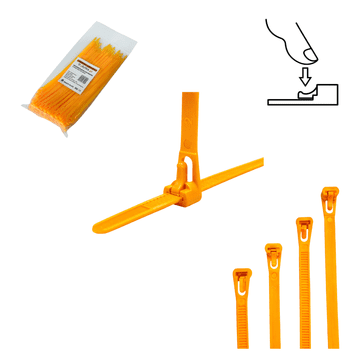 shumee Kabelske vezice Kabelske vezice za večkratno uporabo Tretytka UV 4,8 x 200 mm, oranžne