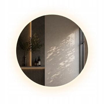 shumee Okroglo kopalniško ogledalo Solt 100 CM LED osvetlitev, grelna podloga, akrilni okvir