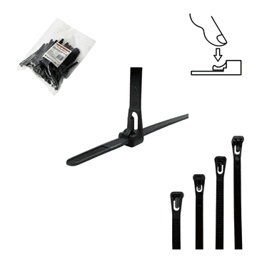 shumee Kabelske vezice Kabelske vezice za večkratno uporabo Tretytka UV 7,2 x 100 mm, črne