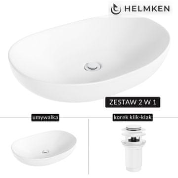 shumee Helmken 50263000 Umivalnik za vgradnjo (63x42) bel + zamašek Click-Clack bel