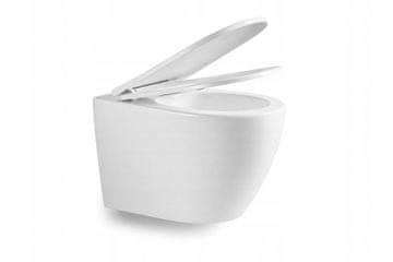 shumee Pureline Fluxa 49x36 cm Tornado viseča WC školjka s sedežem brez deske, bela