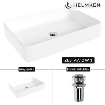 shumee Helmken 84261000 Umivalnik za pult (61,5x41) bel + zamašek Click-Clack krom