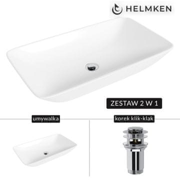 shumee Helmken 88670000 Umivalnik za pult (70x40) bel + zamašek Click-Clack krom