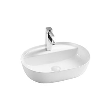shumee Pureline Lumia umivalnik za pult 50x38,5 cm ovalen z odprtino za pipo bel