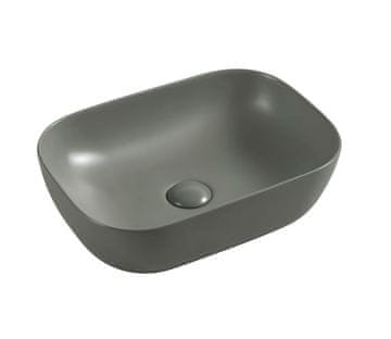 shumee Lusso pultni umivalnik 45,5 x 32,5 cm ovalen siv mat