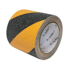 shumee PVC protizdrsni trak, 100 mm x 5 m, rumen/črn