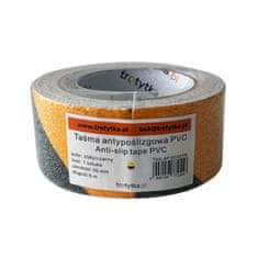 shumee PVC protizdrsni trak, 50 mm x 5 m, rumen/črn
