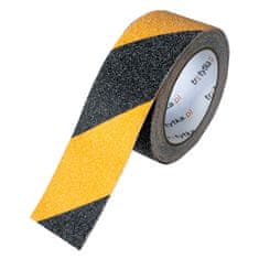 shumee PVC protizdrsni trak, 50 mm x 5 m, rumen/črn