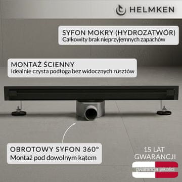 shumee Linearni stenski odtok Helmken 37501602, 600 x 41 mm, mat črna