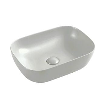 shumee Lusso pultni umivalnik 45,5 x 32,5 cm ovalen svetlo siv mat