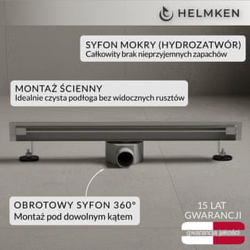 shumee Helmken 37501701 linearni stenski odtok, 700x41 mm, krom