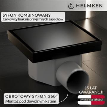 shumee Točkovni odtok Helmken 37410002, 150 x 150 mm, mat črna