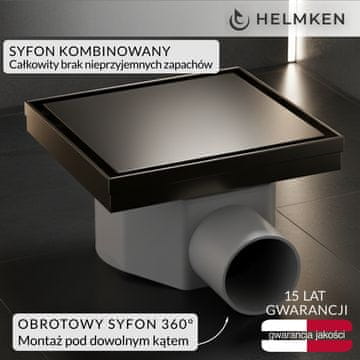 shumee Točkovni odtok Helmken 37410005, 150 x 150 mm, grafiten