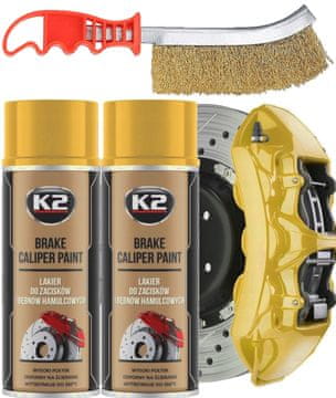 shumee 2 x K2 barva za zavorne čeljusti 400 ml zlata + čopič