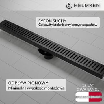 shumee Linearni odtok Helmken 37208602, 600x100 mm, mat črna