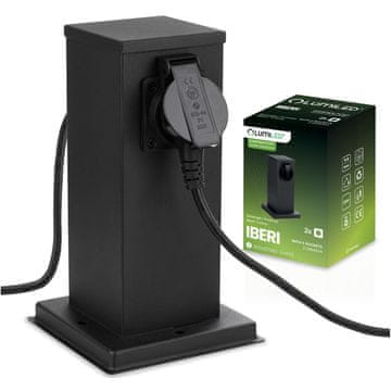 LUMILED Iberi Zunanji vrtni steber 230V 22cm 2x osvetljena vtičnica