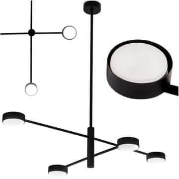 LUMILED LED stropna viseča svetilka 4x GX53 lestenec reflektor črne barve OVILO