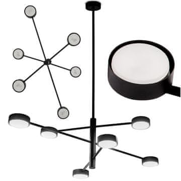 LUMILED LED stropna viseča svetilka 6x GX53 lestenec reflektor črne barve OVILO