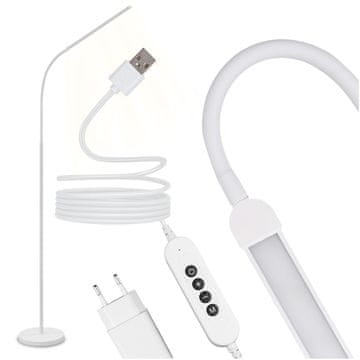 LUMILED LED talna namizna svetilka 14W CCT zatemnljiva z nastavitvijo višine LONGA 2 bela