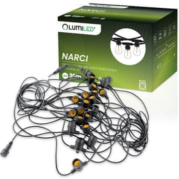 LUMILED Zunanja vrtna girlanda svetlobna veriga 20m 20xE27 NARCI