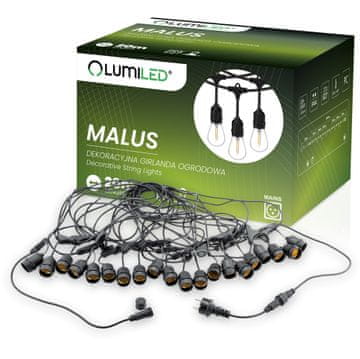 LUMILED MALUS Zunanja vrtna girlanda Svetlobna veriga 20 m 20x E27