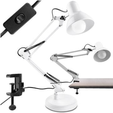 LUMILED Namizna svetilka Tobi E27 bela + grlo za namizno svetilko